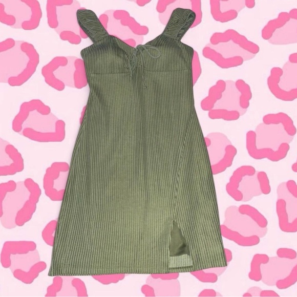 No Boundaries Olive Ribbed dress - Picture 1 of 2